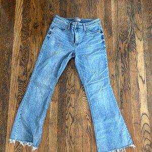 Kut from the Kloth Light Blue Flare Jeans with Paint-Splatter Accents